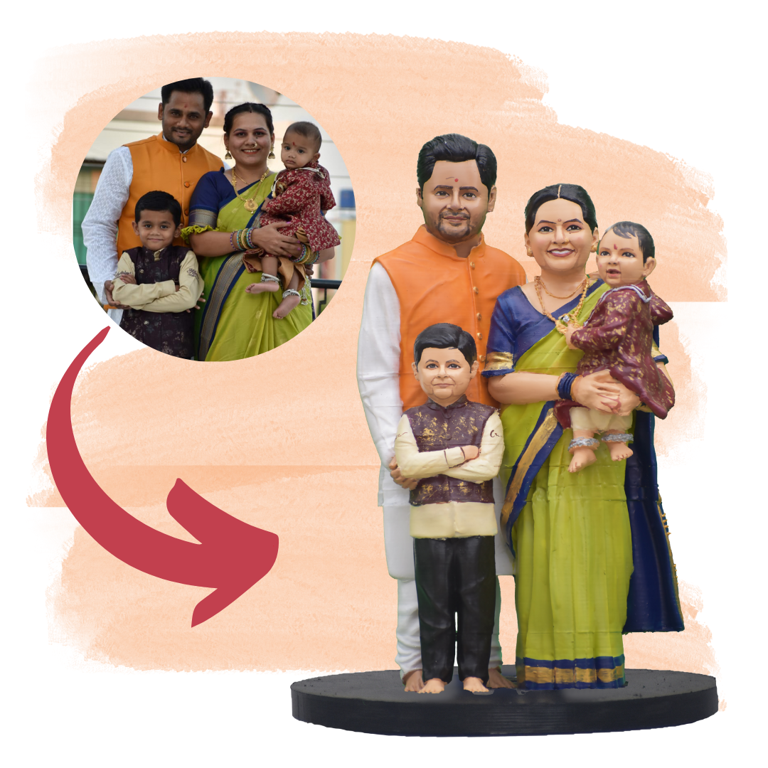 3D Miniature Family statue ( 4 People)